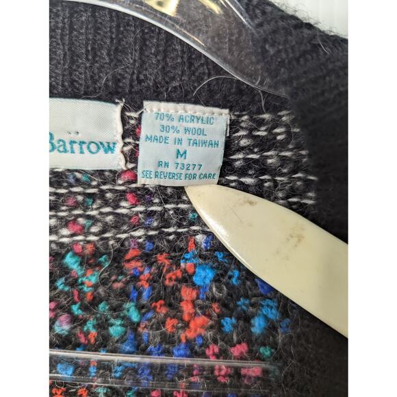 Vintage 80's Croft & Barrow Chunky Knit Tweed Cardigan V Neck Gold Tone Buttons - Picture 6 of 9